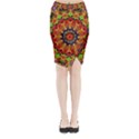 Fractal Mandala Abstract Pattern Midi Wrap Pencil Skirt View1