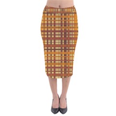 Plaid Pattern Velvet Midi Pencil Skirt by linceazul