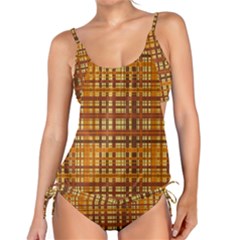 Plaid Pattern Tankini Set by linceazul