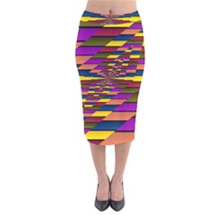 Autumn Check Velvet Midi Pencil Skirt by designworld65