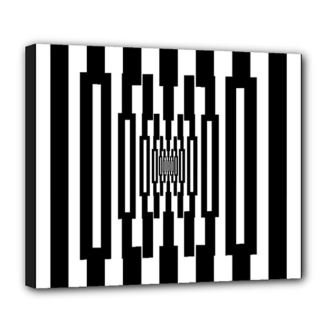Black Stripes Endless Window Deluxe Canvas 24  X 20   by designworld65