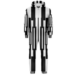 Black Stripes Endless Window Hooded Jumpsuit (men)  by designworld65