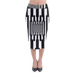 Black Stripes Endless Window Midi Pencil Skirt by designworld65