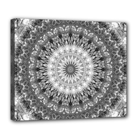 Feeling Softly Black White Mandala Deluxe Canvas 24  X 20   by designworld65