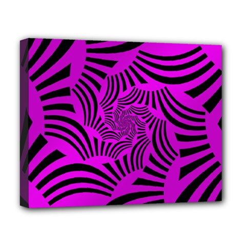Black Spral Stripes Pink Deluxe Canvas 20  X 16   by designworld65