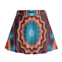Blue Feather Mandala Mini Flare Skirt View1