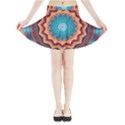 Blue Feather Mandala Mini Flare Skirt View3