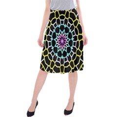 Colored Window Mandala Midi Beach Skirt by designworld65
