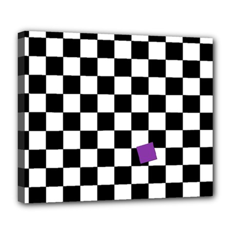Dropout Purple Check Deluxe Canvas 24  X 20   by designworld65