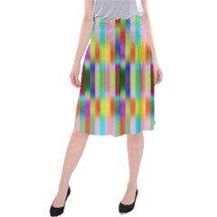 Multicolored Irritation Stripes Midi Beach Skirt by designworld65
