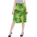 Green Springtime Leafs Midi Beach Skirt View1