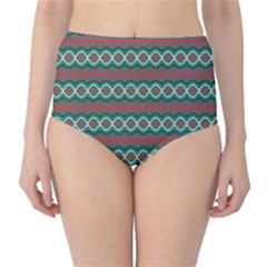 Ethnic Geometric Pattern High-waist Bikini Bottoms by linceazul