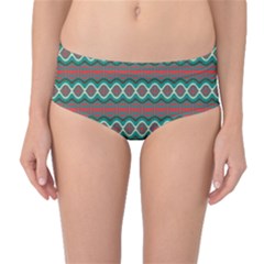Ethnic Geometric Pattern Mid-waist Bikini Bottoms by linceazul