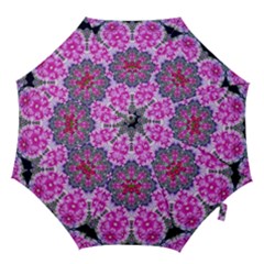 Fantasy Cherry Flower Mandala Pop Art Hook Handle Umbrellas (large) by pepitasart