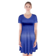 Ombre Short Sleeve V-neck Flare Dress by ValentinaDesign