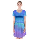 Ombre Short Sleeve V-neck Flare Dress View1