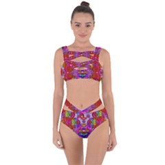 Fantasy   Florals  Pearls In Abstract Rainbows Bandaged Up Bikini Set  by pepitasart