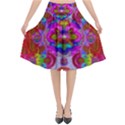 Fantasy   Florals  Pearls In Abstract Rainbows Flared Midi Skirt View1