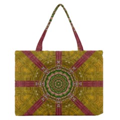 Mandala In Metal And Pearls Zipper Medium Tote Bag by pepitasart