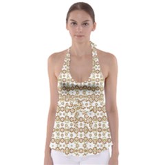 Multicolor Graphic Pattern Babydoll Tankini Top by dflcprints