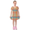 Plaid Pattern Kids  Short Sleeve Velvet Dress View1