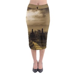 Borobudur Temple Indonesia Midi Pencil Skirt by Nexatart