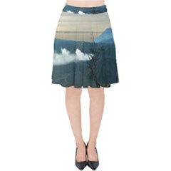 Bromo Caldera De Tenegger  Indonesia Velvet High Waist Skirt by Nexatart
