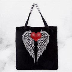 Angel Heart Tattoo Grocery Tote Bag by Valentinaart