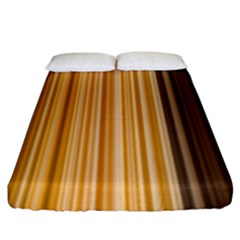 Brown Verticals Lines Stripes Colorful Fitted Sheet (king Size) by Mariart