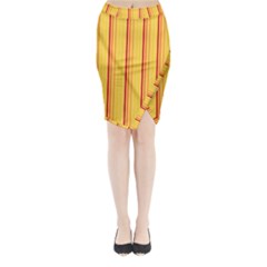 Red Orange Lines Back Yellow Midi Wrap Pencil Skirt by Mariart