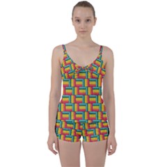 Soft Spheres Pattern Tie Front Two Piece Tankini by linceazul