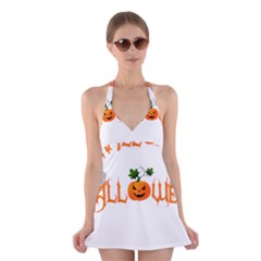 Halloween Halter Swimsuit Dress by Valentinaart