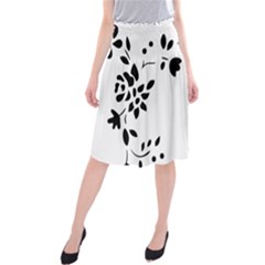 Flower Rose Black Sexy Midi Beach Skirt by Mariart