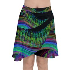 Aurora Wave Colorful Space Line Light Neon Visual Cortex Plate Chiffon Wrap by Mariart