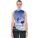 Wonderful Blue  Parrot Looking To The Ocean Shell Top View1