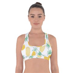 Pineapple Fruite Seamless Pattern Cross Back Sports Bra by Mariart