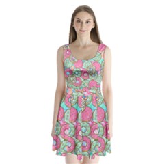 Donuts Pattern Split Back Mini Dress  by ValentinaDesign