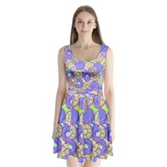 Donuts Pattern Split Back Mini Dress  by ValentinaDesign