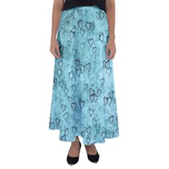 Heart Pattern Flared Maxi Skirt by ValentinaDesign