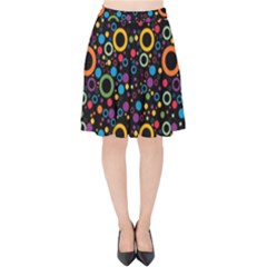 70s Pattern Velvet High Waist Skirt by ValentinaDesign