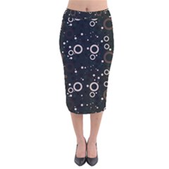70s Pattern Velvet Midi Pencil Skirt by ValentinaDesign