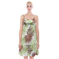 Tropical Pattern Spaghetti Strap Velvet Dress by ValentinaDesign