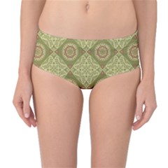 Oriental Pattern Mid-waist Bikini Bottoms by ValentinaDesign