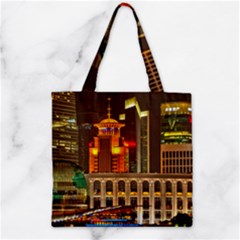 Shanghai Skyline Architecture Zipper Grocery Tote Bag by BangZart