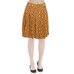 Golden Mandalas Pattern Pleated Skirt by linceazul