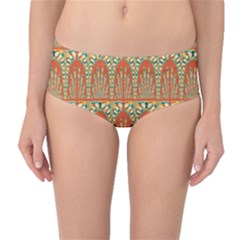 Arcs Pattern Mid-waist Bikini Bottoms by linceazul