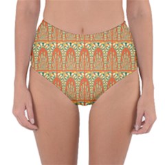 Arcs Pattern Reversible High-waist Bikini Bottoms by linceazul