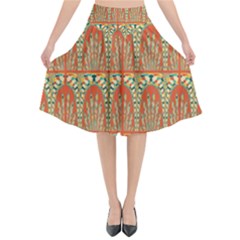 Arcs Pattern Flared Midi Skirt by linceazul