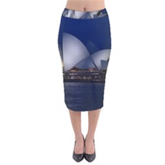 Landmark Sydney Opera House Velvet Midi Pencil Skirt by Nexatart