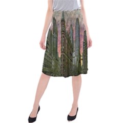 Flat Iron Building Toronto Ontario Midi Beach Skirt by Nexatart
